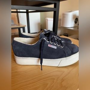 Navy Blue Sherpa Superga